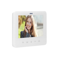 Videodörrsystem, handsfree, färg, LCD 7', intercom, med kodlås, ytmontage, vit, SCUTI