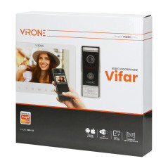 Videoporttelefonset, handsfree, färg, LCD 7', OSD-menyn, WI-FI + APP för telefon, grindstyrning, vit, VIFAR