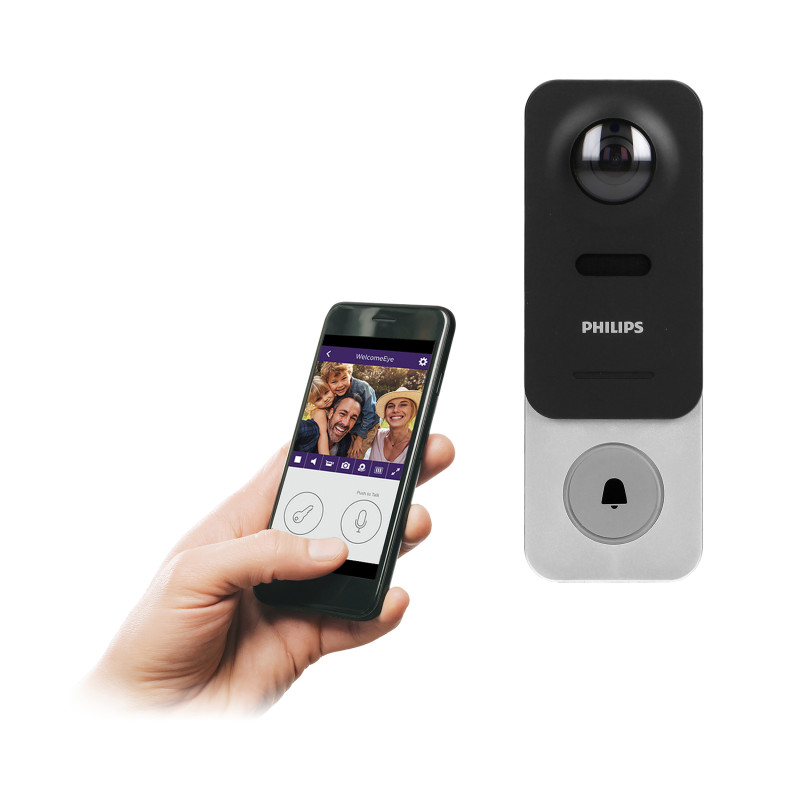 Philips WelcomeEye Link, trådlös videodörrtelefon med WiFi och uppladdningsbart batteri