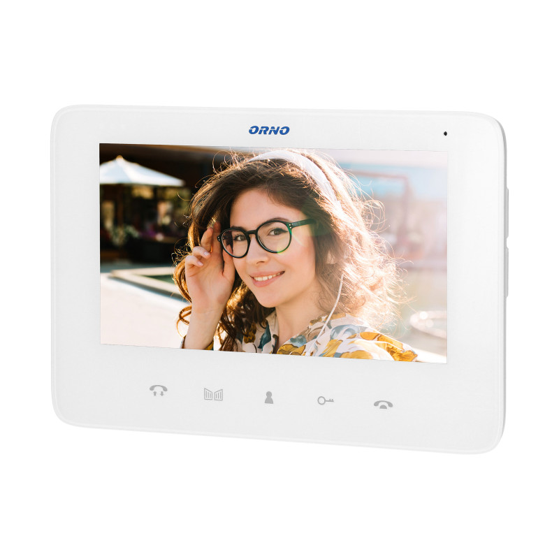 Videomonitor utan hörlurar, färgskärm, LCD 7', för INDI och SCUTI-serien, grindöppning, intercom, vit.