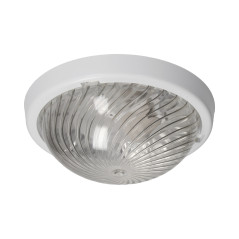 7070T-ALFA/PL, belysningsarmatur, 75W, E27, IP44, IK10, transparent lampskärm av polykarbonat