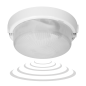 8080T/MAT-RIVA/MS, belysningsarmatur med mikrovågsrörelsesensor, 100W, E27, IP44, mattglas, tändspolar