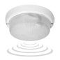 8080T/MAT-RIVA/MS, belysningsarmatur med mikrovågsrörelsesensor, 100W, E27, IP44, mattglas, tändspolar