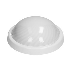 7070T/MAT-ALFA/MS/PL, belysningsarmatur med en mikrovågsrörelsesensor, 75W, E27, IP44, IK10, mjölkfärgad polykarbonat