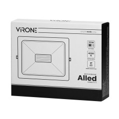 ALLED 50W LED-strålkastare, 4000lm, IP65, 4000K, Aluminium+glas