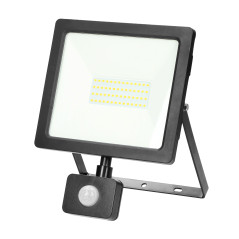 ALLED 50W LED-strålkastare med PIR, 4000lm, IP44, 4000K, aluminium+glas