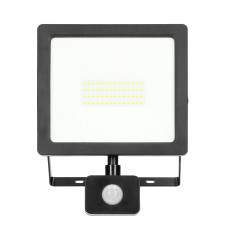 ALLED 50W LED-strålkastare med PIR, 4000lm, IP44, 4000K, aluminium+glas