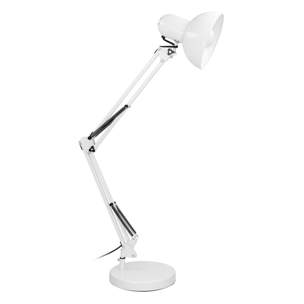 DEON, skrivbordslampa, 60W, E27, hög, stål, vit DEON, skrivbordslampa, 60W, E27, hög, stål, vit