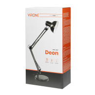 DEON, skrivbordslampa, 60W, E27, hög, stål, vit