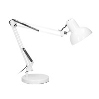 DEON, skrivbordslampa, 60W, E27, hög, stål, vit