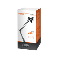 DEON, skrivbordslampa, 60W, E27, hög, stål, svart