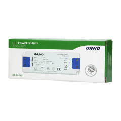 Nätaggregat för LED-lampor 12VDC 30W, IP20, höjd 18mm.