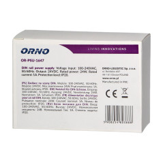 Nätdel för DIN-skena 24VDC, 1A, 24W, bredd 2 moduler