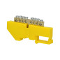 Kabelklämma PE, för DIN-skena TH35, 8 ledningar, gul