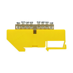 Kabelklämma PE, för DIN-skena TH35, 8 ledningar, gul