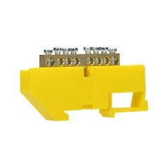 Kabelklämma PE, för DIN-skena TH35, 8 ledningar, gul