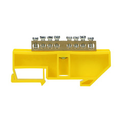 Kabelklämma PE, för DIN-skena TH35, 8 ledningar, gul
