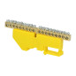 Strömbrytarklämma PE, för DIN-skena TH35, 18 ledningar, gul