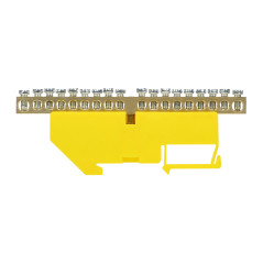 Strömbrytarklämma PE, för DIN-skena TH35, 18 ledningar, gul
