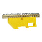 Strömbrytarklämma PE, för DIN-skena TH35, 18 ledningar, gul