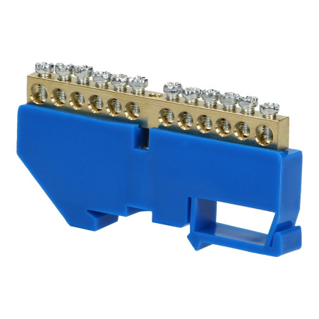 Skenskena N, på TH35-skenan, 12 ledningar, blå