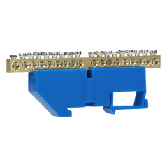 DIN-skenklämma N, för DIN-skena TH35, 18 ledningar, blå