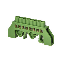 Isolerad jordklämma med PE, 8 ledningar, grön