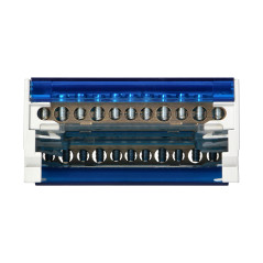 Fördelningsblock med 4 rader, 11 ledningar.