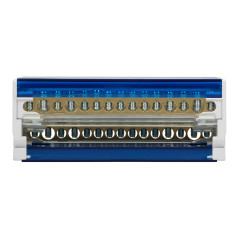 Fördelningsblock med 4 rader, 15 ledningar.