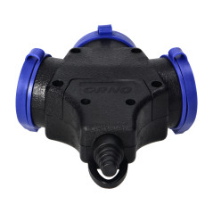Grenuttagssplitter, stänksäker och stöttålig, IP44, 3x2P+Z, 16A, 230V AC.