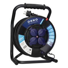 Förlängningssladd professionell IP44, 4 uttag 2P+Z (schuko), oljebeständig gummikabel, H07RN-F 3x2,5mm², längd 30m, undvik.