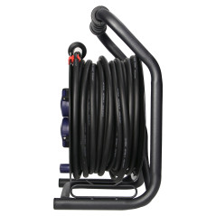 Förlängningssladd professionell IP44, 4 uttag 2P+Z (schuko), oljebeständig gummikabel, H07RN-F 3x2,5mm², längd 30m, undvik.