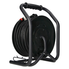 Förlängningssladd professionell IP44, 4 uttag 2P+Z (schuko), oljebeständig gummikabel, H07RN-F 3x2,5mm², längd 30m, undvik.