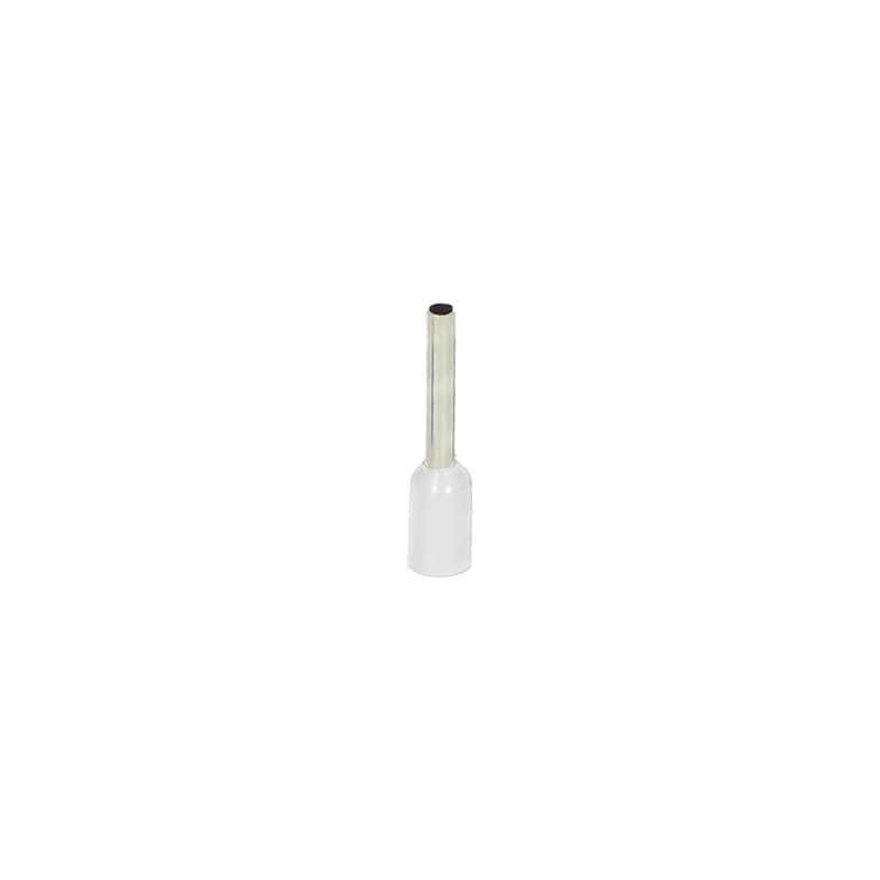 Isolerad hylsa, maximal tvärsnitt 0,5 mm², kopparhylsans längd 8 mm, blisterförpackning med 25 stycken.