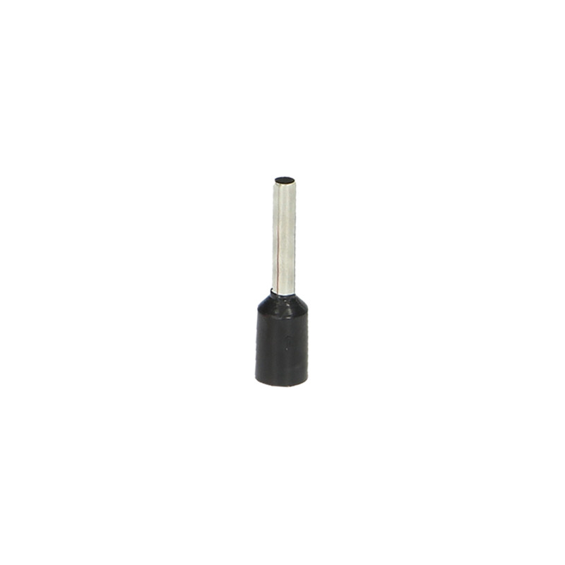 Isolerad hylsa, maximal tvärsnitt 1,5 mm², kopparhylsans längd 10 mm, blisterförpackning med 25 stycken.