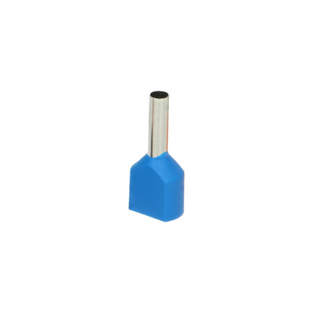 Isolerad dubbelhylsa, maximal tvärsnittsarea 0,75 mm², kopparhylsans längd 8 mm, 100 stycken.