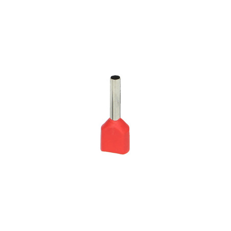 Isolerad dubbelhylsa, maximal tvärsnitt 1mm², kopparhylsans längd 10mm, 100 stycken.