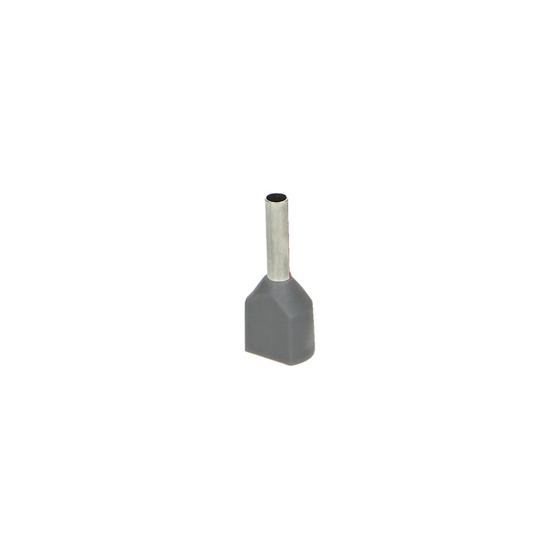 Isolerad dubbelhylsa, maximal tvärsnittsarea 2,5 mm², kopparhylsans längd 10 mm, 100 stycken.