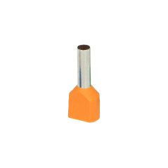 Isolerad dubbelhylsa, maximal tvärsnitt 4 mm², kopparhylsans längd 12 mm, 100 stycken.