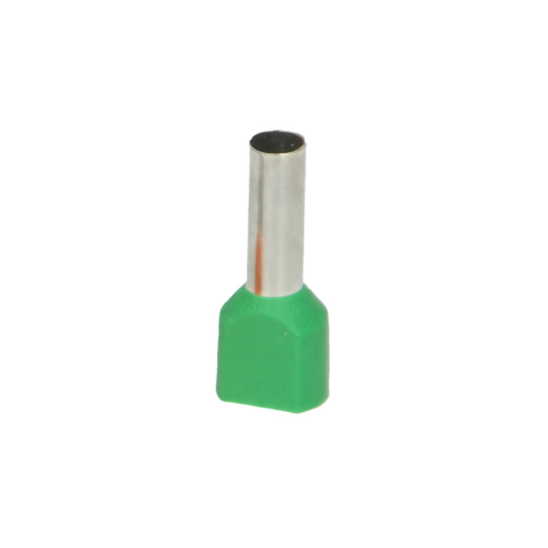 Isolerad dubbelhylsa, maximal tvärsnitt 6 mm², kopparhylsans längd 14 mm, 100 stycken.