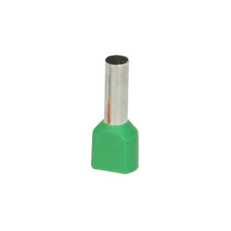 Isolerad dubbelhylsa, maximal tvärsnitt 6 mm², kopparhylsans längd 14 mm, 100 stycken.