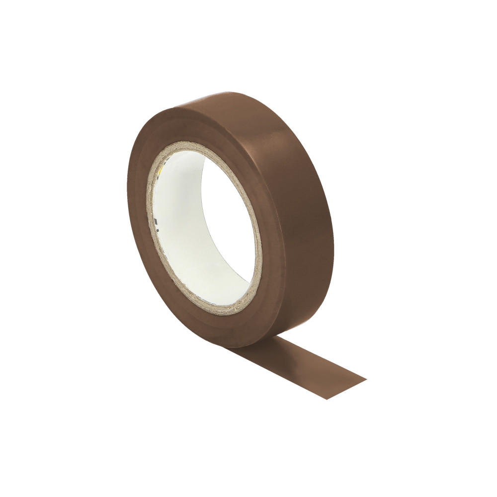 Taśma izolacyjna brązowa, uniepalniona, szerokość 15mm, grubość 0,13mm, 10m długości Taśma izolacyjna brązowa, uniepalniona, szerokość 15mm, grubość 0,13mm, 10m długości