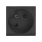NEXANS FR, modulärt vägguttag 45x45mm vinklat - 45° 1x2P+Z, typ E French, 16A 250V, svart