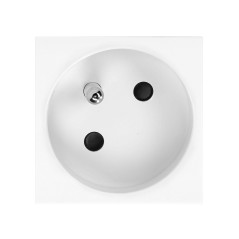 Några FR, modulärt vägguttag 45x45mm vinklat - 45° 1x2P+Z, typ E French, 16A 250V, vitt | HandlaSmidigt.se