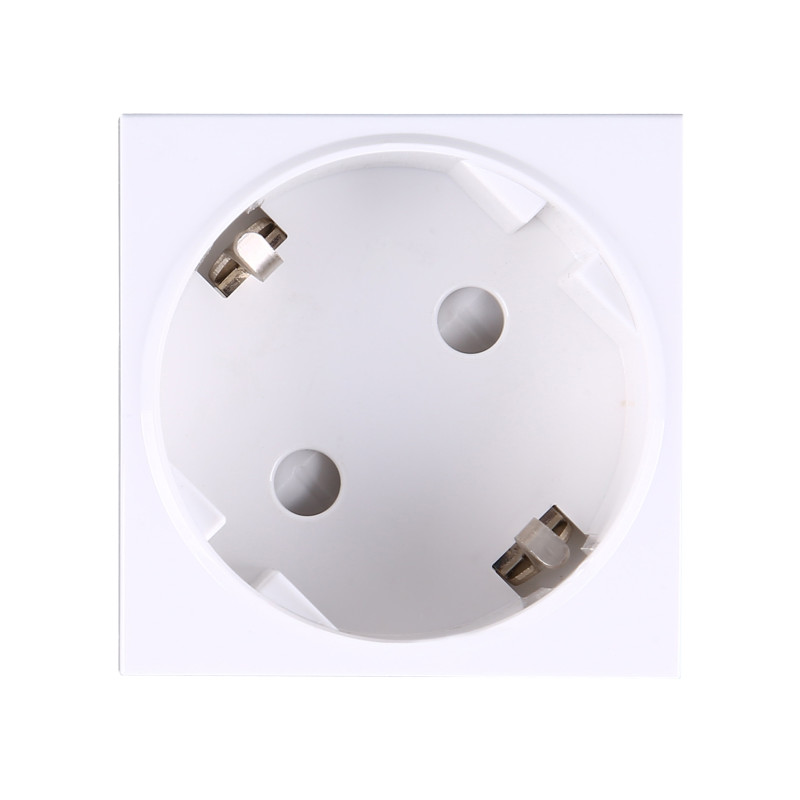 NEXANS GS, modulärt vägguttag 45x45mm vinklat - 45° 1x2P+Z, typ F Schuko, 16A 250V, vit