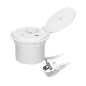Möbeluttag med en induktionsladdare på 8 cm som är infällt i bordsskivan, med en USB-laddare med 2 uttag för A och C, kabelgenom