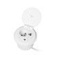 Möbeluttag med en induktionsladdare på 8 cm som är infällt i bordsskivan, med en USB-laddare med 2 uttag för A och C, kabelgenom