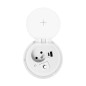 Möbeluttag med en induktionsladdare på 8 cm som är infällt i bordsskivan, med en USB-laddare med 2 uttag för A och C, kabelgenom