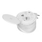 Möbeluttag med en induktionsladdare på 8 cm som är infällt i bordsskivan, med en USB-laddare med 2 uttag för A och C, kabelgenom