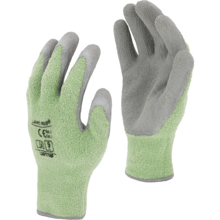 Handskar, fodrade, grön-grå l251709p, kort, '9', CE, Lahti